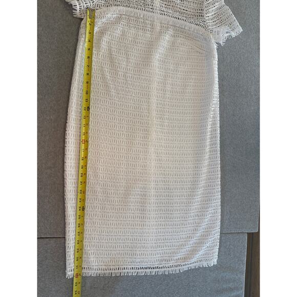 Escada White Fringe Trimmed Shift Dress - size 10 (40) - Picture 7 of 11